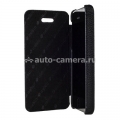 Кожаный чехол для iPhone 5 / 5S Melkco Premium Leather Case Jacka Type - Face Cover Book Type, цвет Black LC