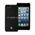 Кожаный чехол на заднюю крышку iPhone 5 / 5S Jison Executive Wallet Case, цвет black (JS-IP5-001Blk)