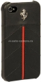 Кожаный чехол-накладка для iPhone 4 Ferrari Hard Case California Leather, цвет черный (FECFIP4B)