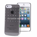 Пластиковый чехол на заднюю крышку iPhone 5 / 5S PURO Swarovski Crystal Cover Grid 32 кристалла, цвет black (IPC5CRYBLKSW2)