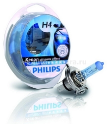 Галогенные лампы Philips H4 12v 60/55w Blue Vision Ultra 12342BVUSM 2 шт.