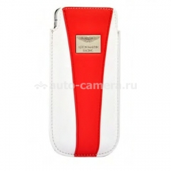 Кожаный чехол для iPhone 5 / 5S Aston Martin Racing chic, цвет white/red (RACCIPH5023D)