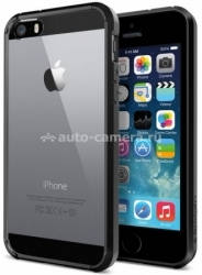 Пластиковый бампер и комплект защитных пленок для iPhone 5 / 5S SGP Ultra Hybryd, цвет black (SGP10517)
