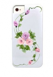 Пластиковый чехол на заднюю крышку iPhone 5 / 5S iCover Vintage Rose, цвет White/Purple (IP5-HP/W-VR/PP)