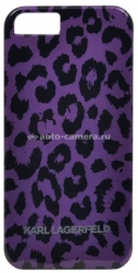 Пластиковый чехол-накладка для iPhone 5 / 5S Karl Lagerfeld Camouflage Hard, цвет Purple (KLHCP5CAPU)